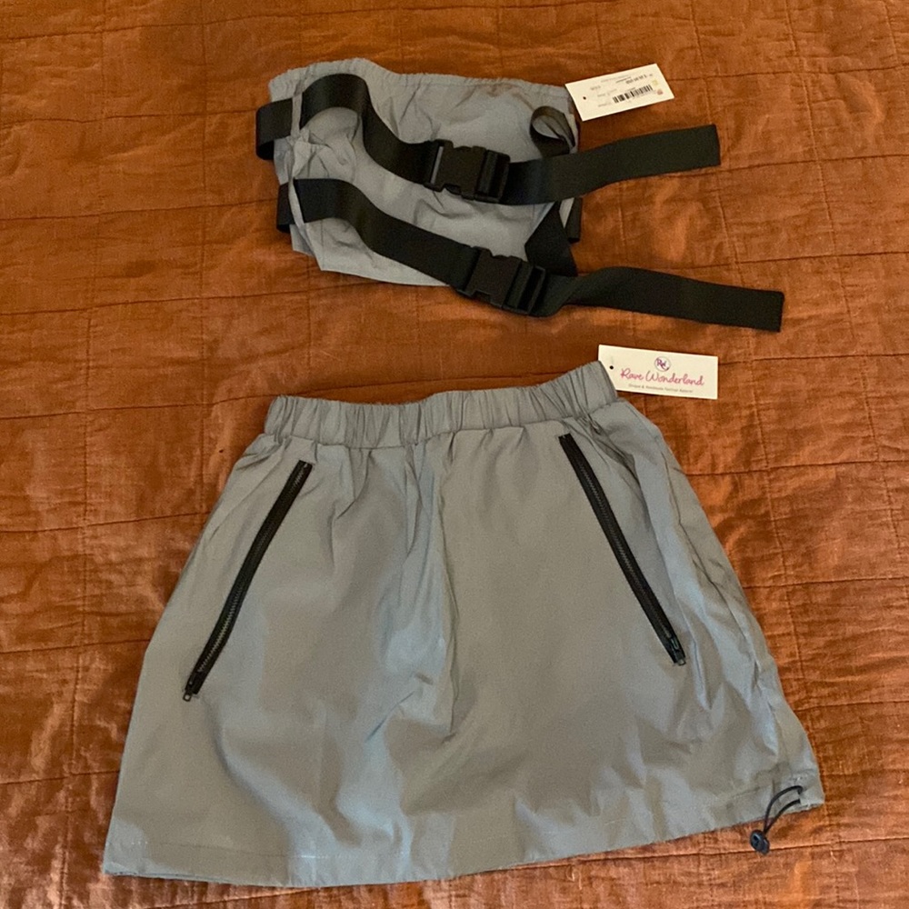Reflective top and skirt set